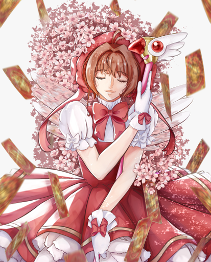 Fanart von Sakura mit Clow-Karte aus Cardcaptor Sakura