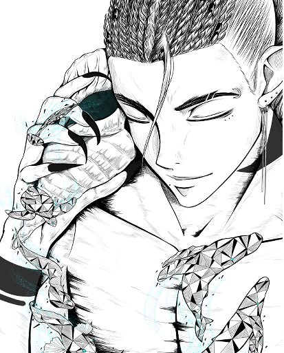 Inktober — Illustration einer Muschel mit Zoanth-Charakter