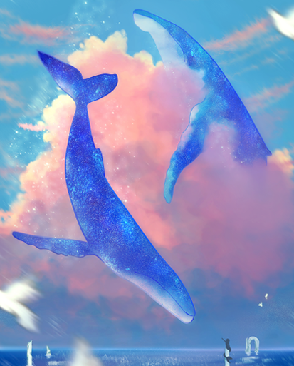 Illustration eines Universums-Wals bei einem Cloud-Treffen
