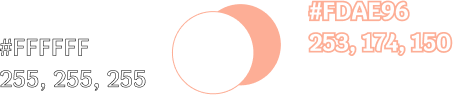 Farbwelt: #FFFFFF (255, 255, 255) und #FDAE96 (253, 174, 150)