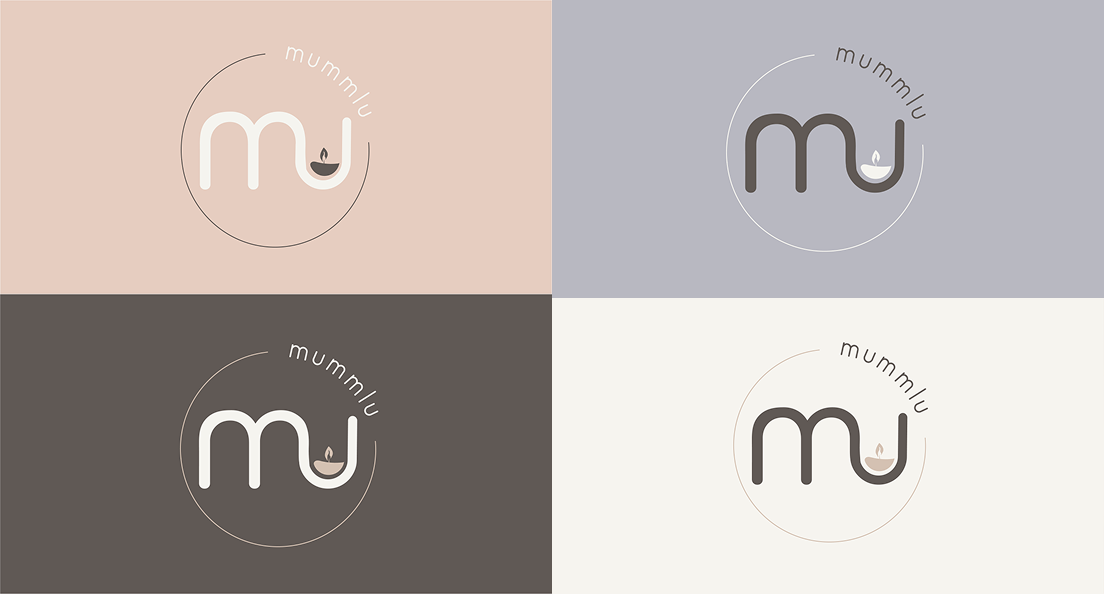 mummlu Logo-Variationen — vier Varianten im Raster