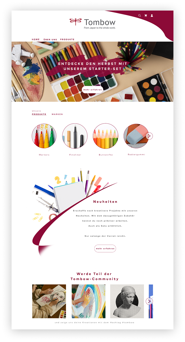Tombow Screendesign — Seite 1