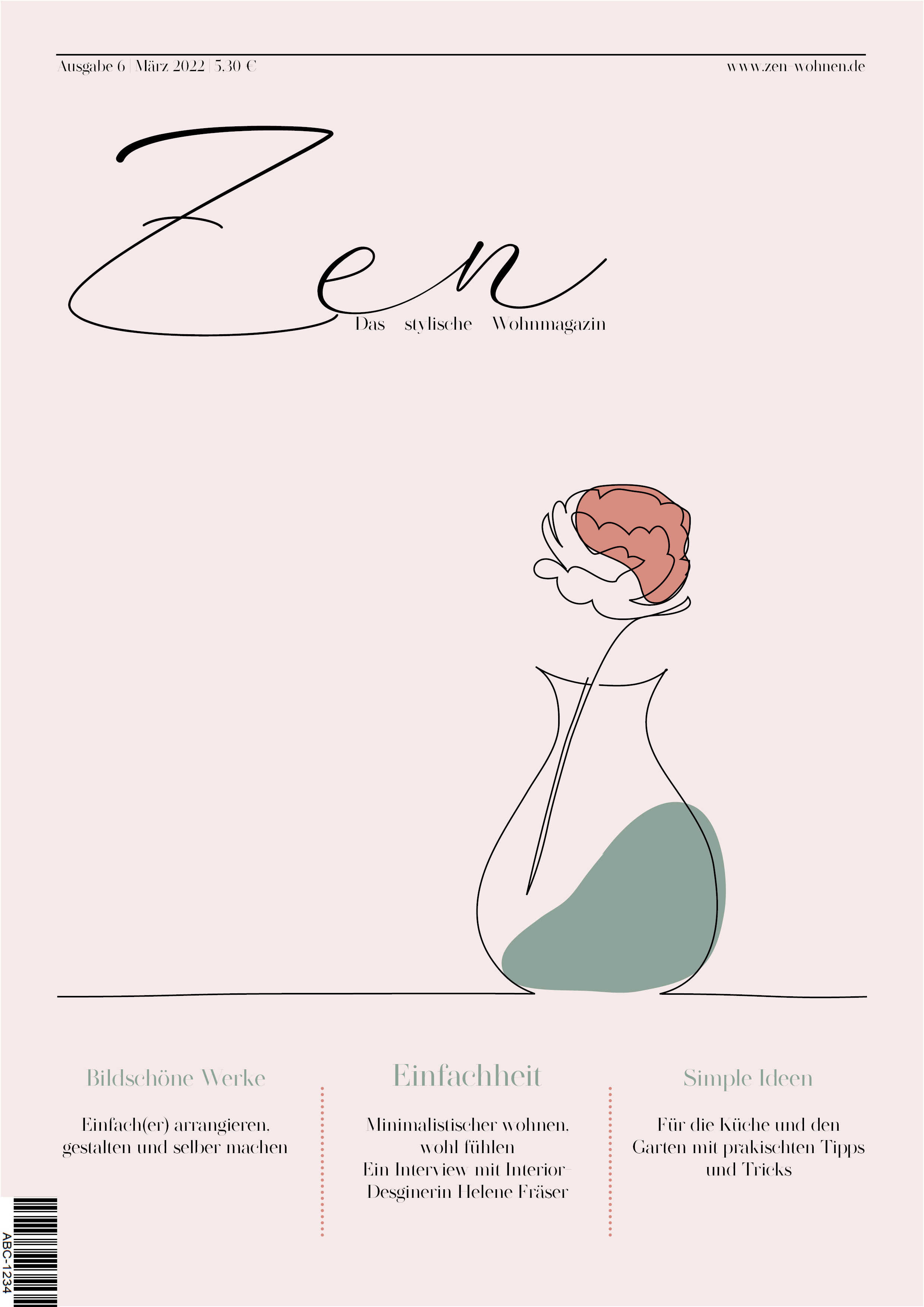 Illustratives Magazincover — Zen Wohnmagazin