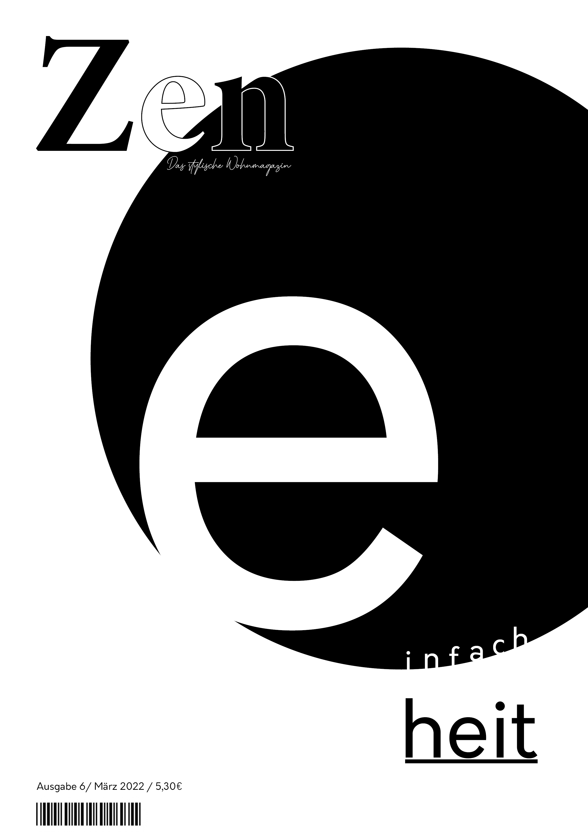 Typografisches Magazincover — Zen Wohnmagazin
